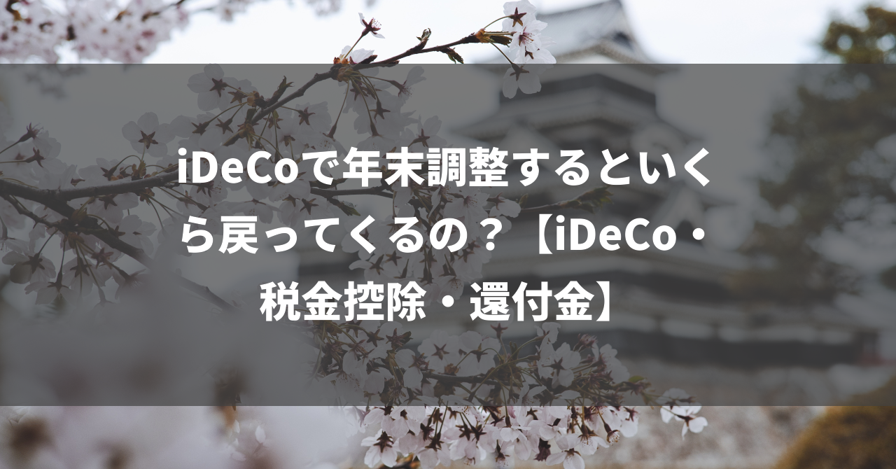 iDeCoで年末調整するといくら戻ってくるの？【iDeCo・税金控除・還付金】